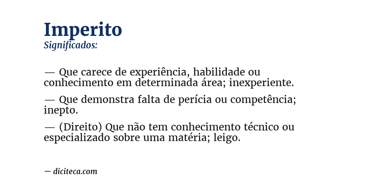 Significado de imperito