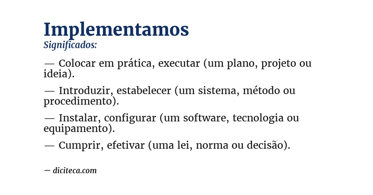 Significado de implementamos
