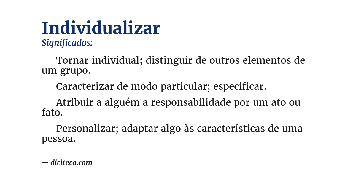 Significado de individualizar