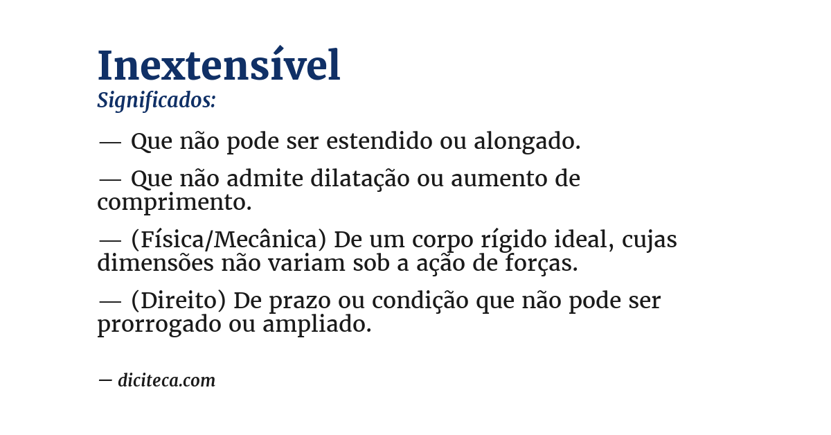 Significado de inextensível