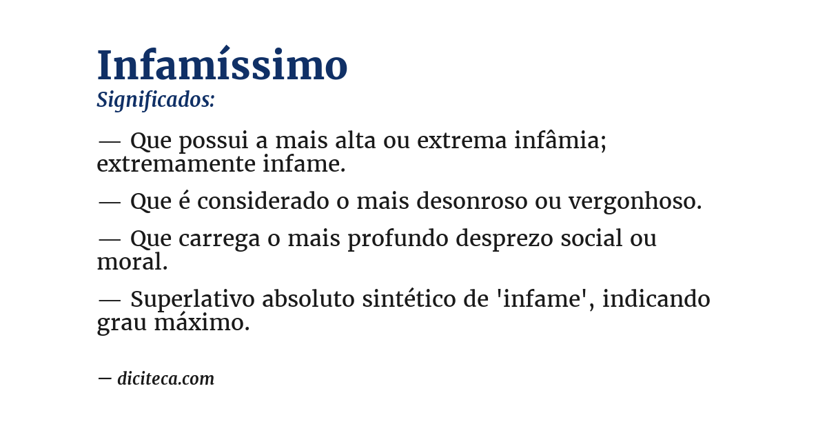 Significado de infamíssimo