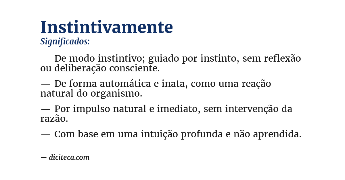 Significado de instintivamente