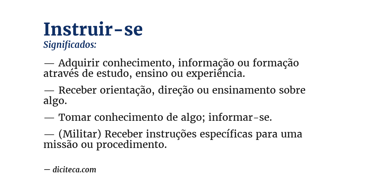 Significado de instruir-se