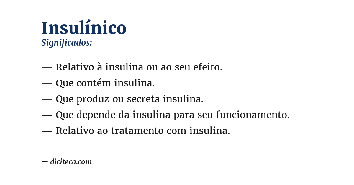 Significado de insulínico
