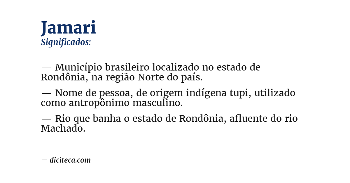 Significado de jamari