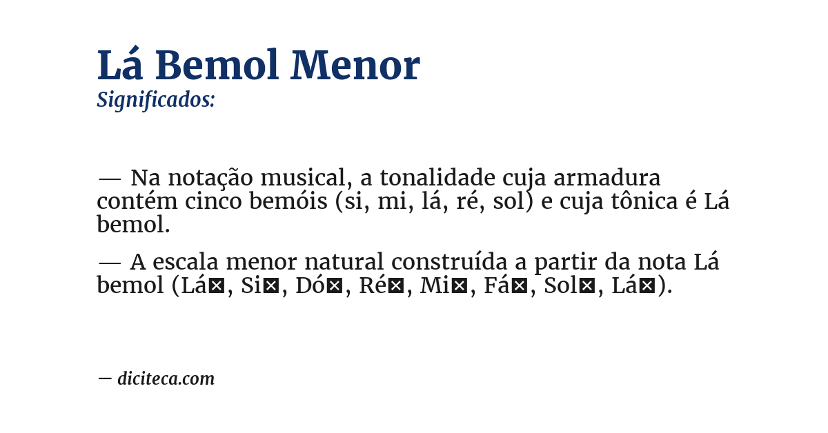 Significado de lá bemol menor