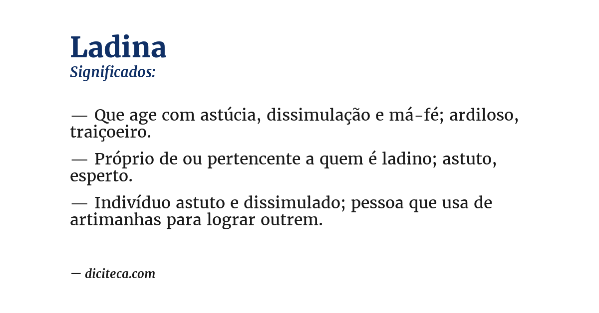 Significado de ladina
