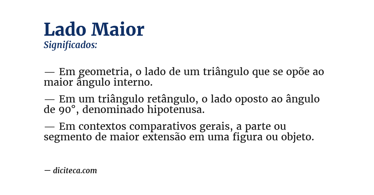 Significado de lado maior