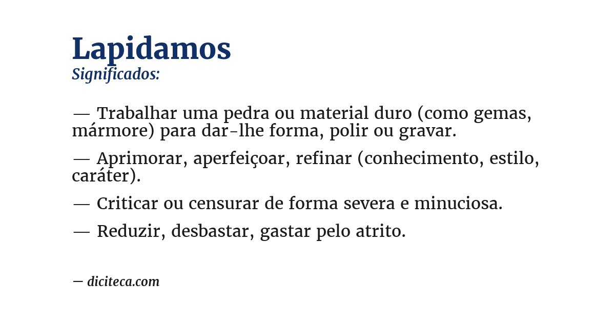 Significado de lapidamos