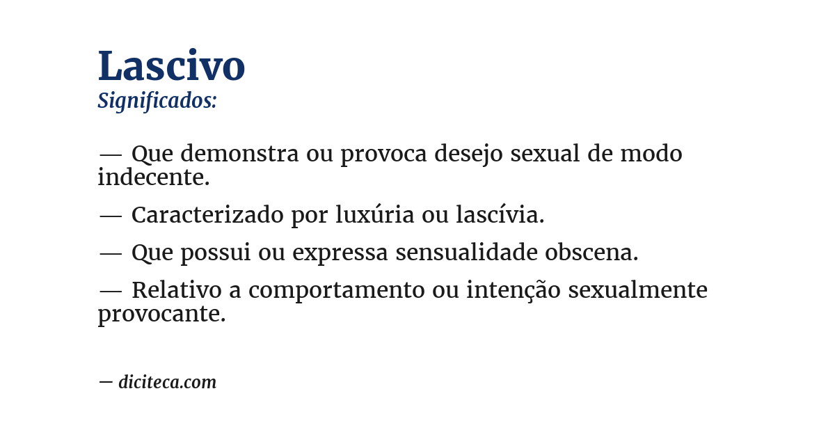 Significado de lascivo