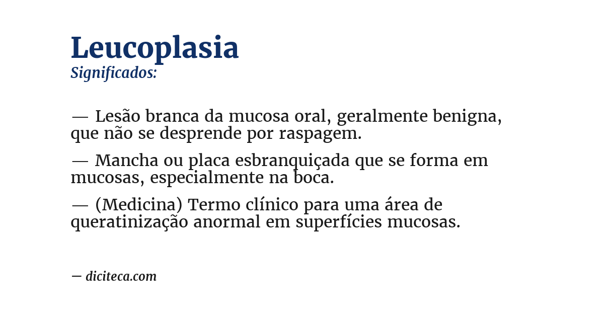 Significado de leucoplasia