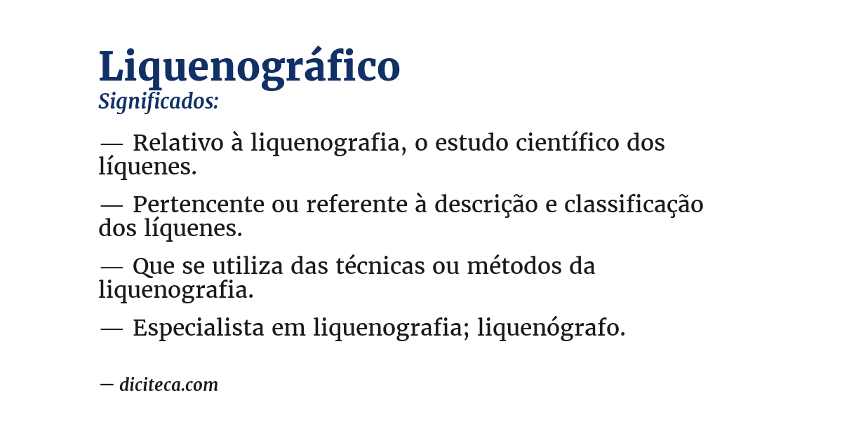 Significado de liquenográfico
