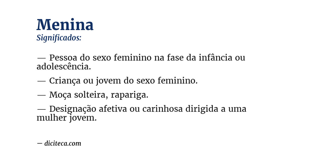 Significado de menina