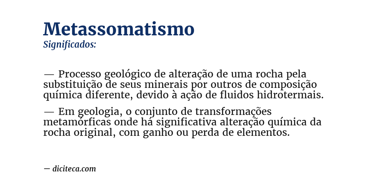 Significado de metassomatismo