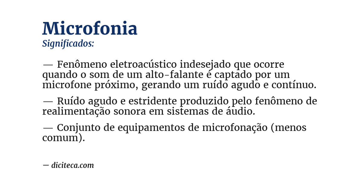 Significado de microfonia