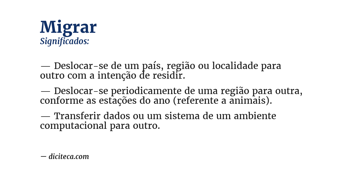 Significado de migrar