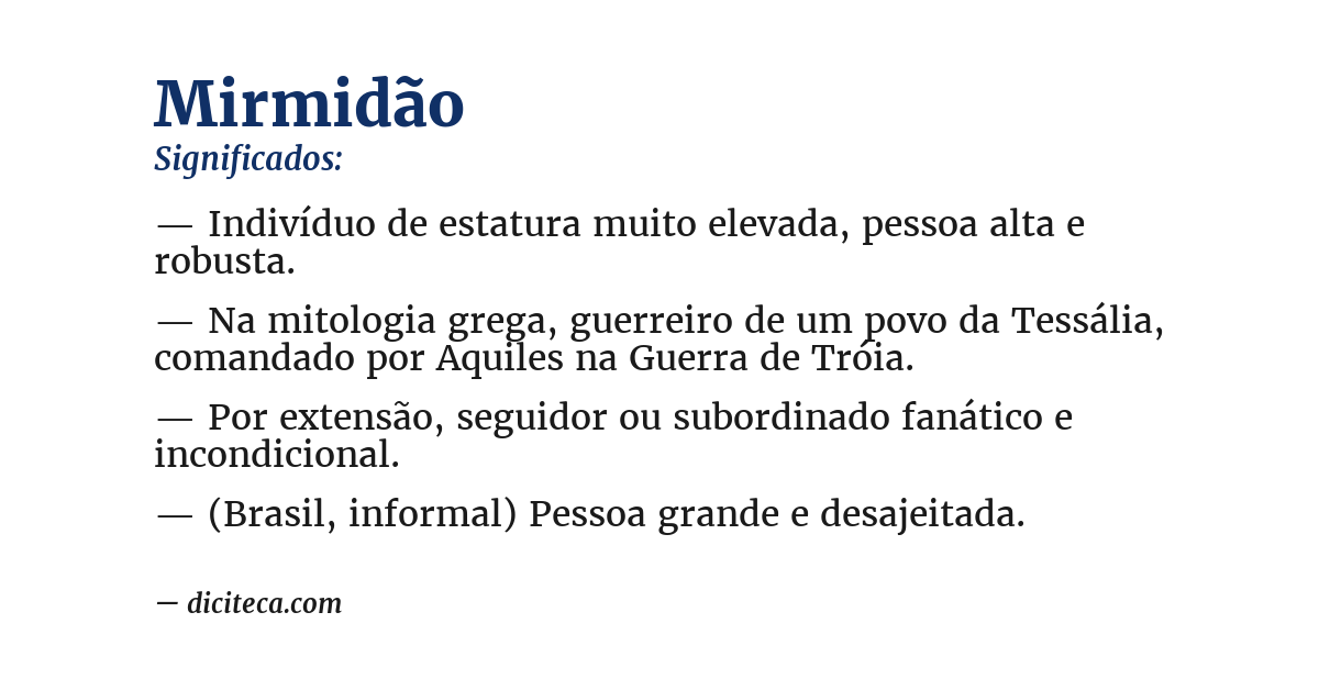 Significado de mirmidão