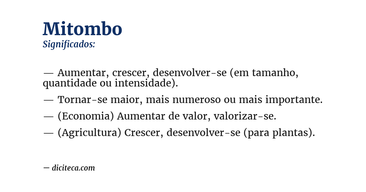 Significado de mitombo