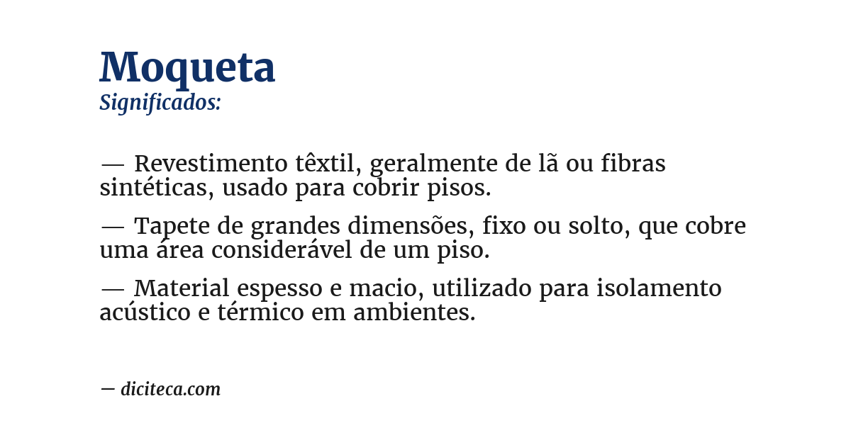 Significado de moqueta