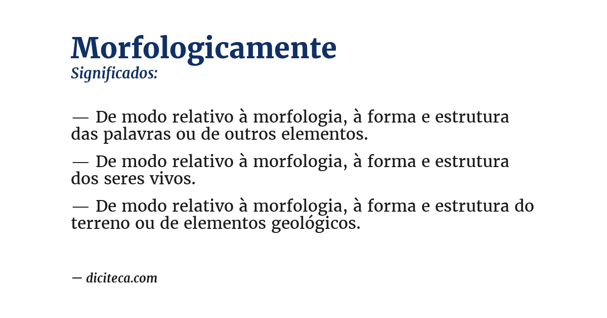 Significado de morfologicamente