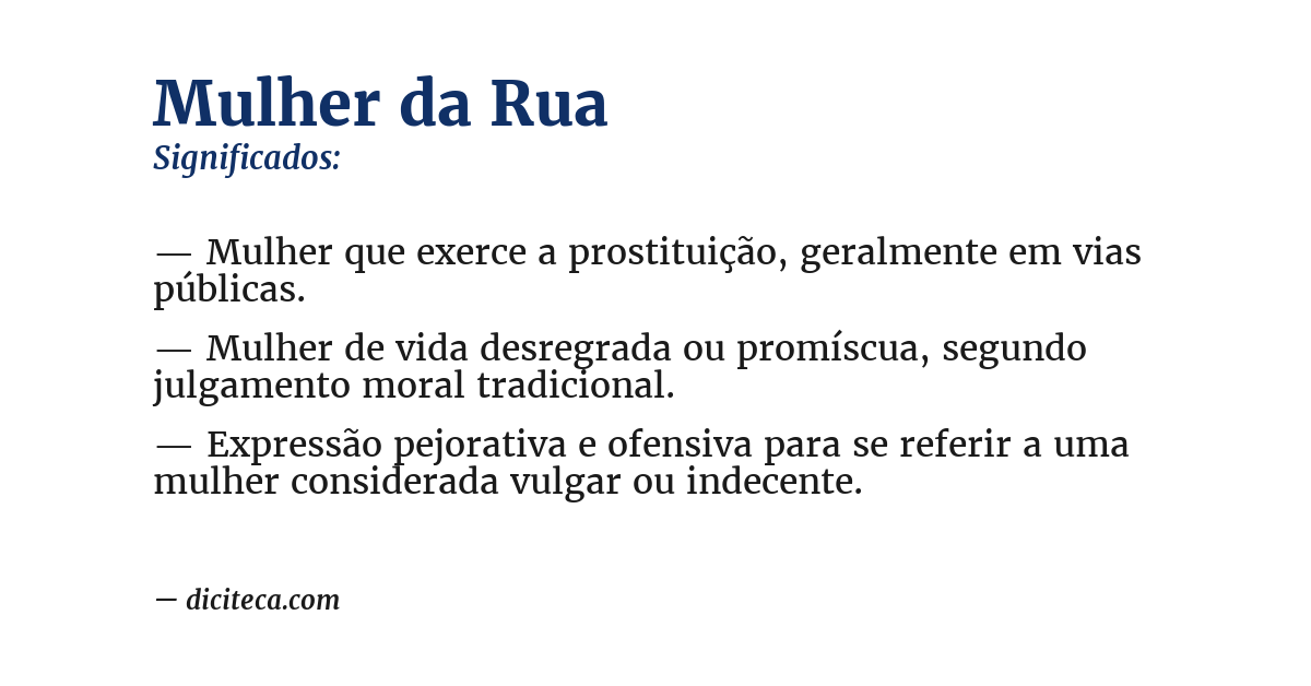 Significado de mulher da rua