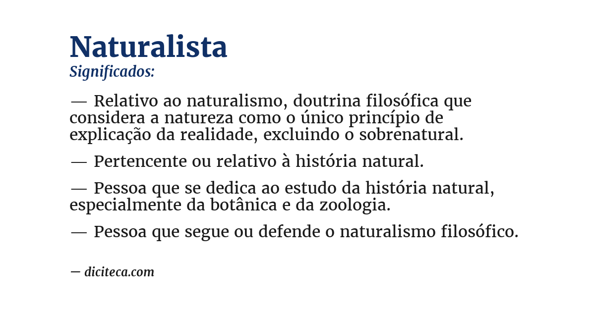 Significado de naturalista