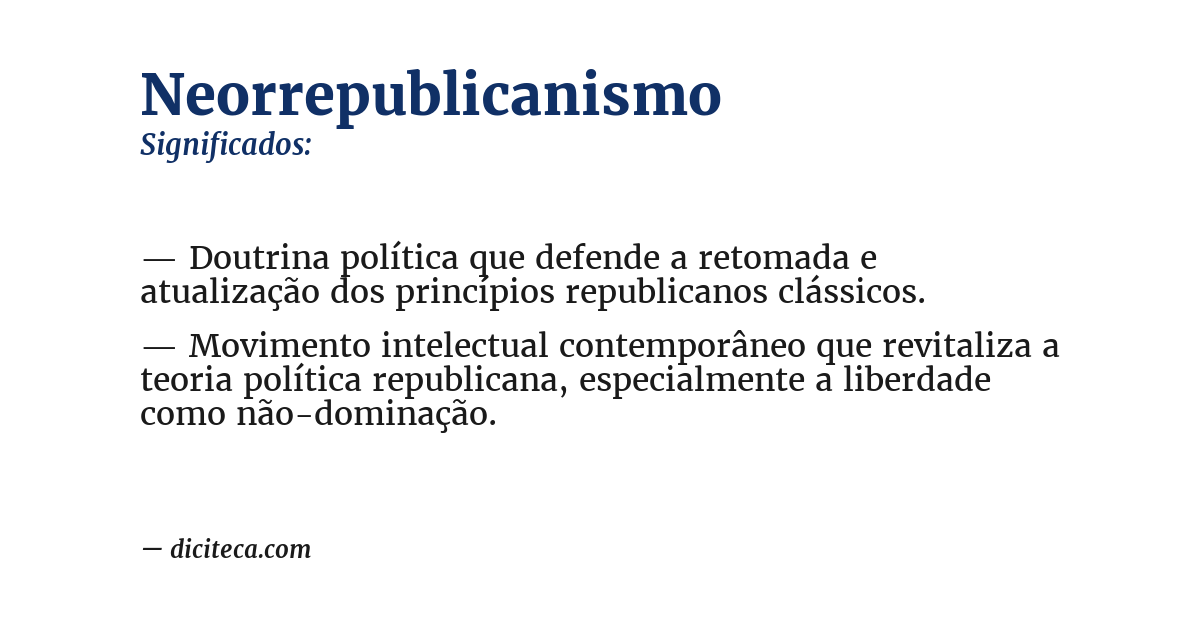 Significado de neorrepublicanismo
