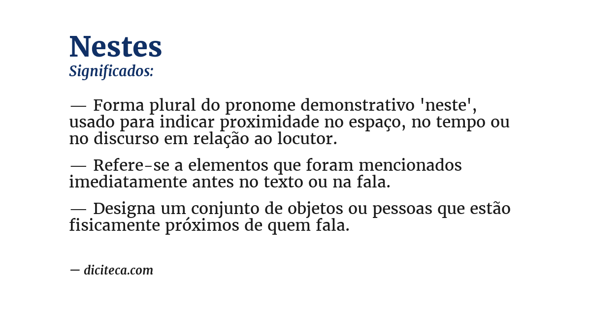 Significado de nestes