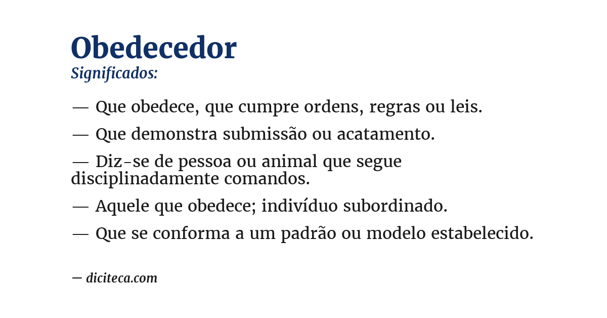 Significado de obedecedor