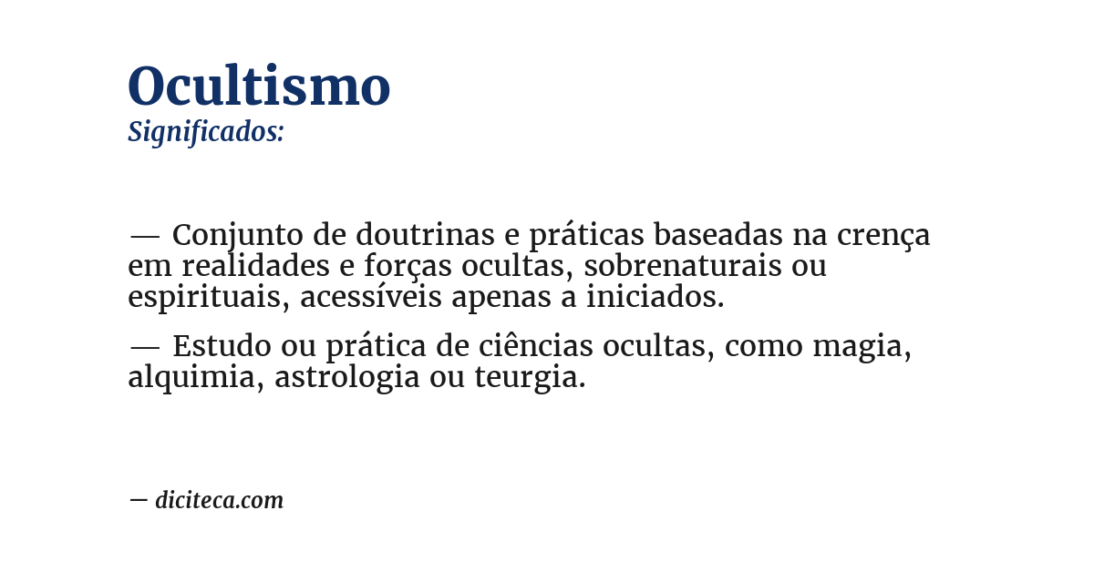 Significado de ocultismo