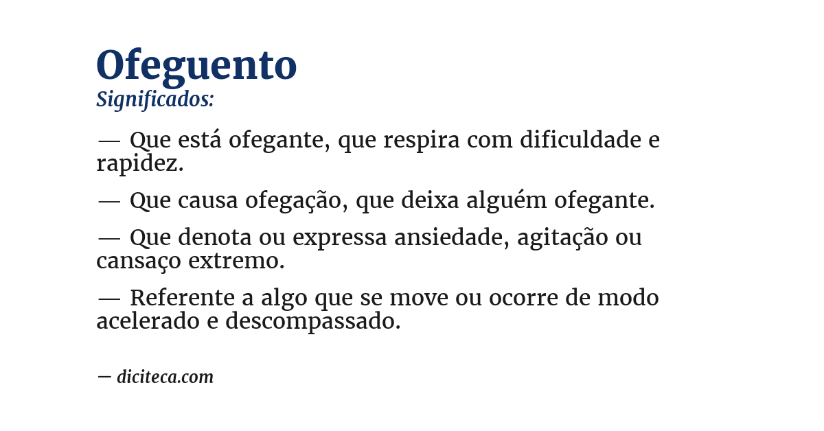 Significado de ofeguento