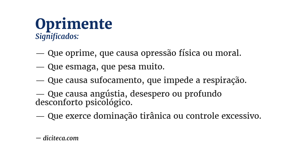 Significado de oprimente