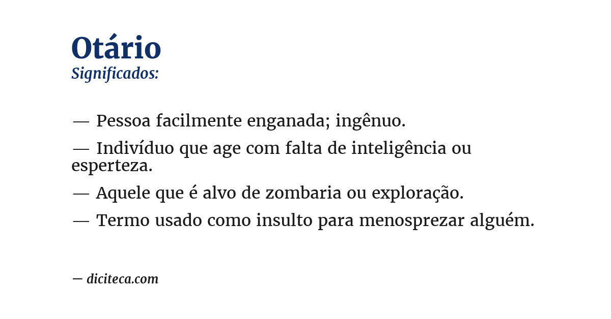 Significado de otário