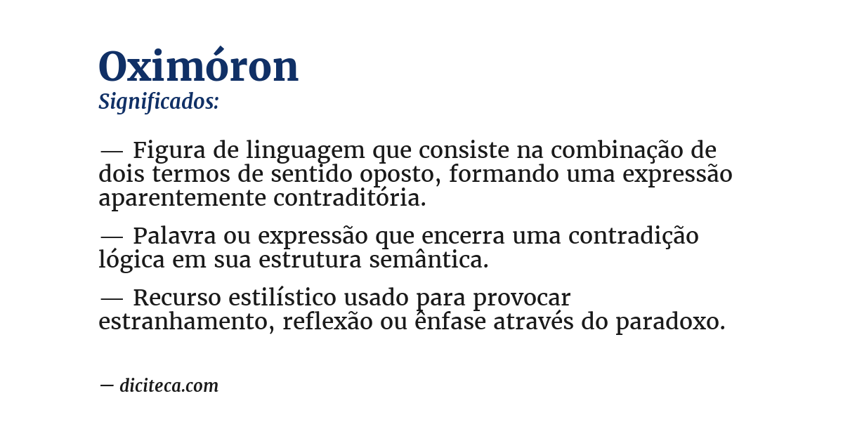 Significado de oximóron