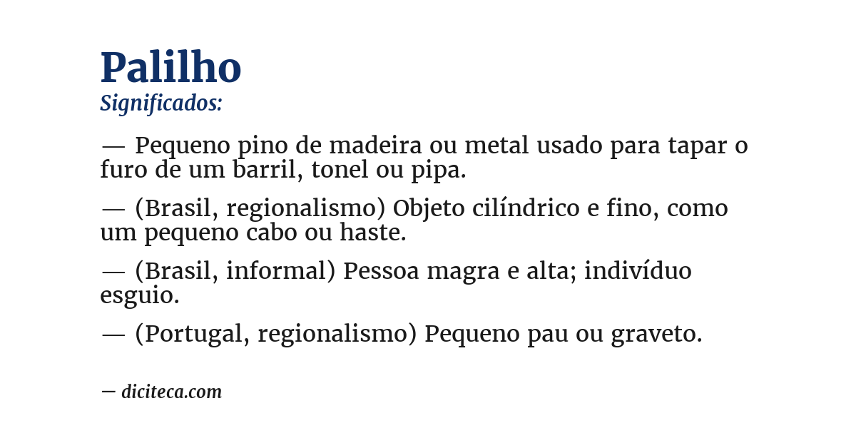 Significado de palilho