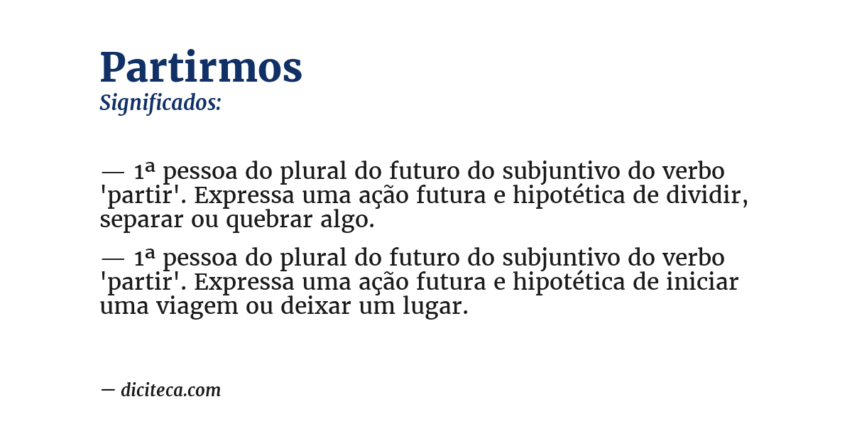 Significado de partirmos