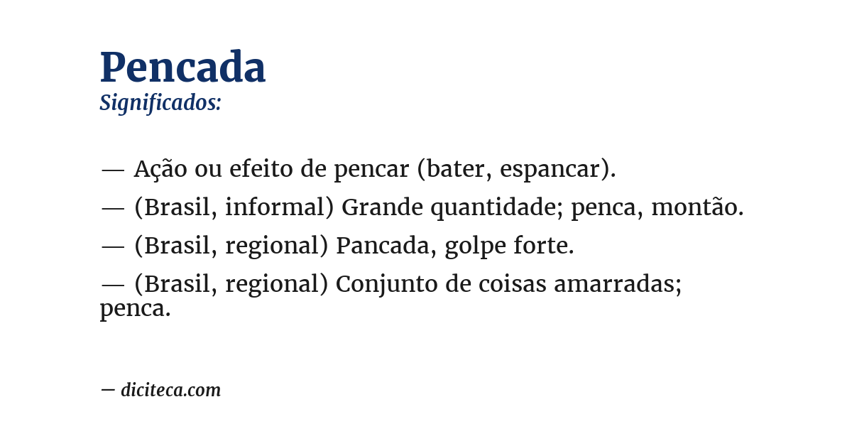 Significado de pencada