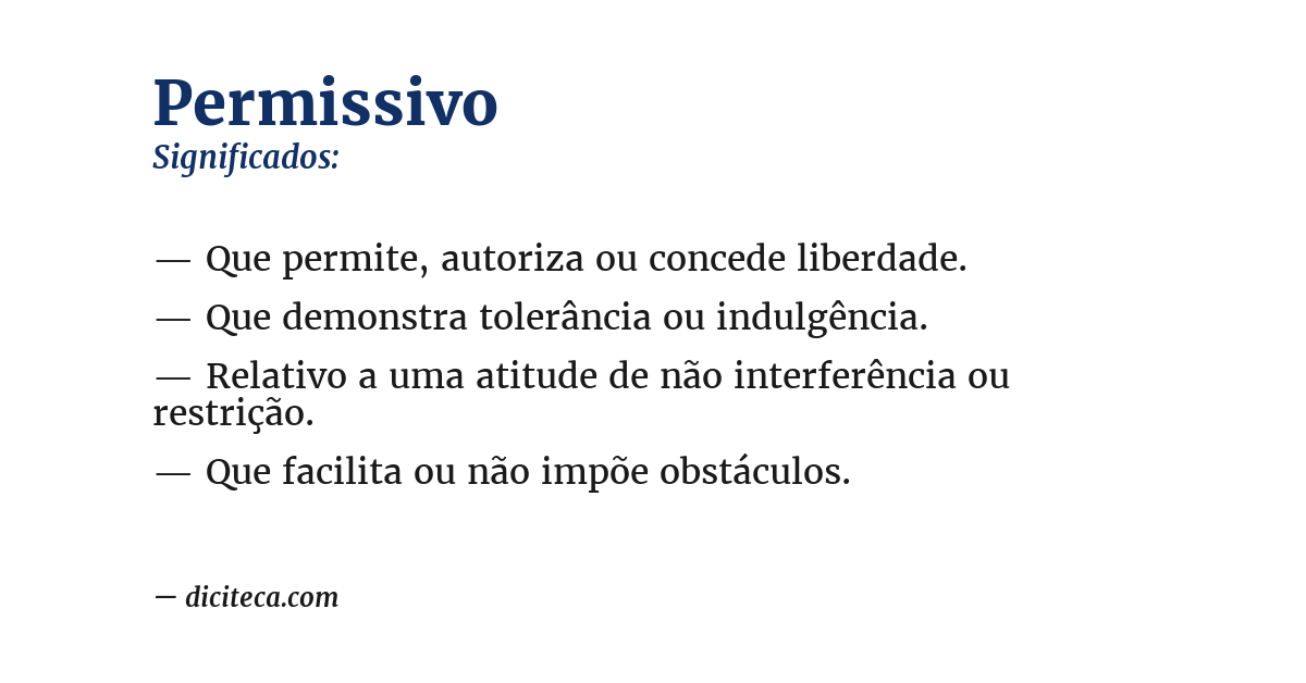 Significado de permissivo