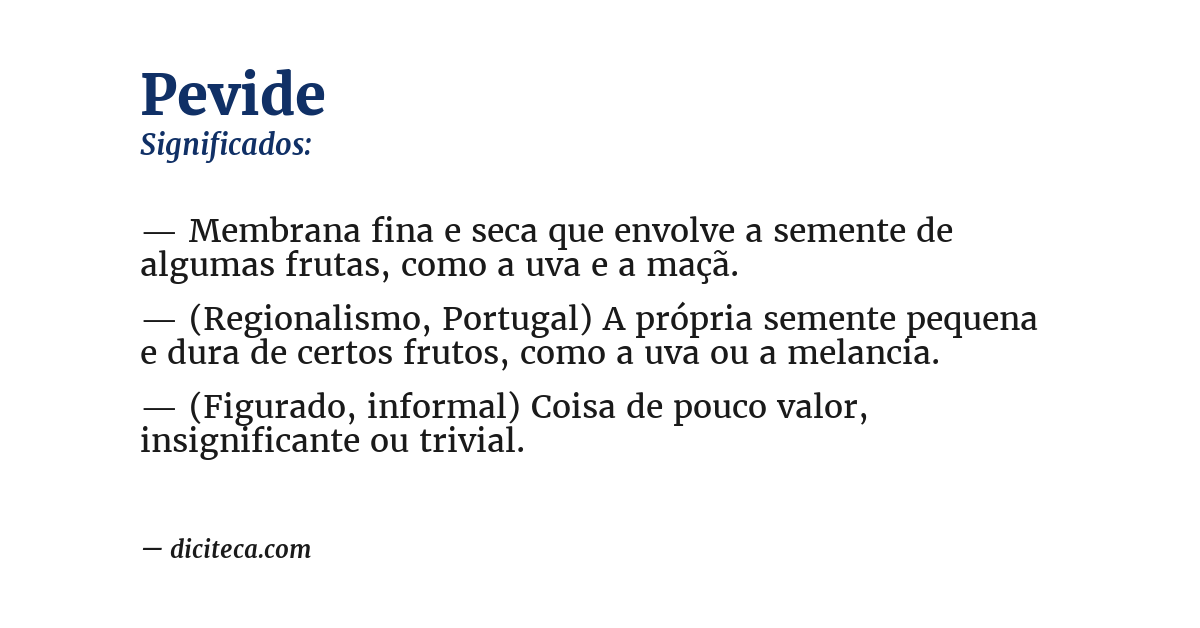 Significado de pevide