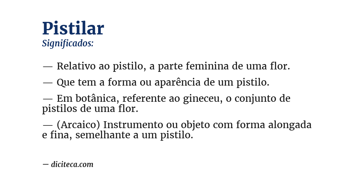 Significado de pistilar