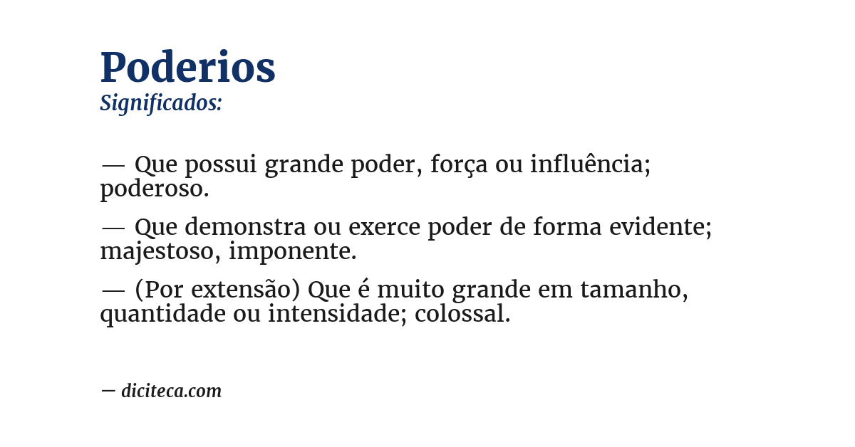 Significado de poderios