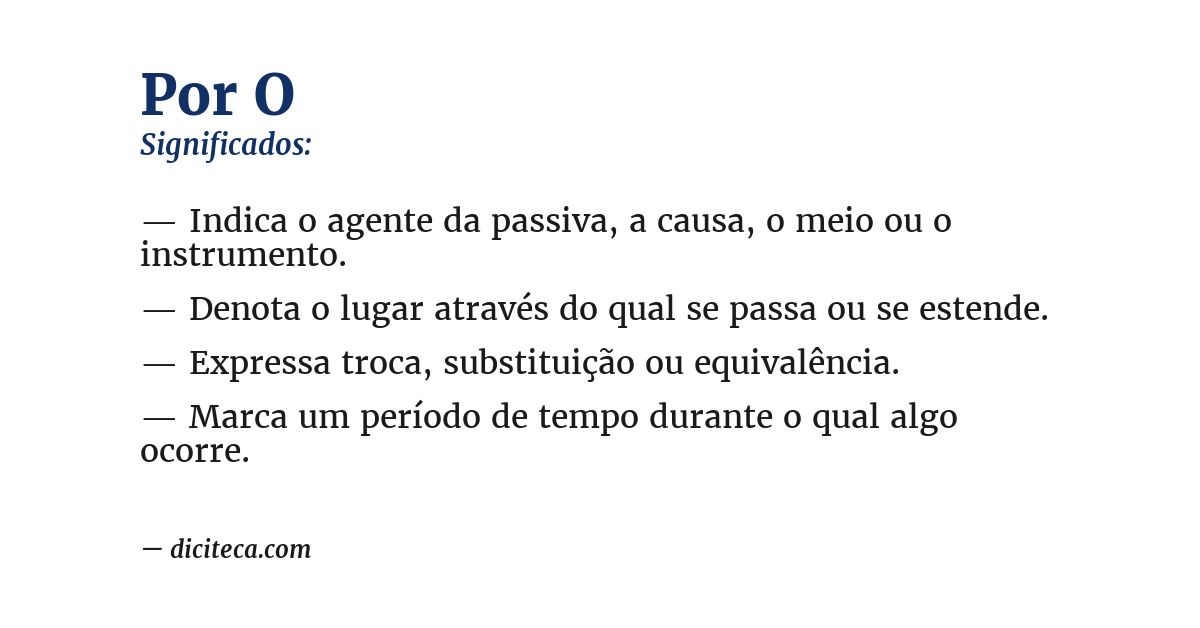 Significado de por o