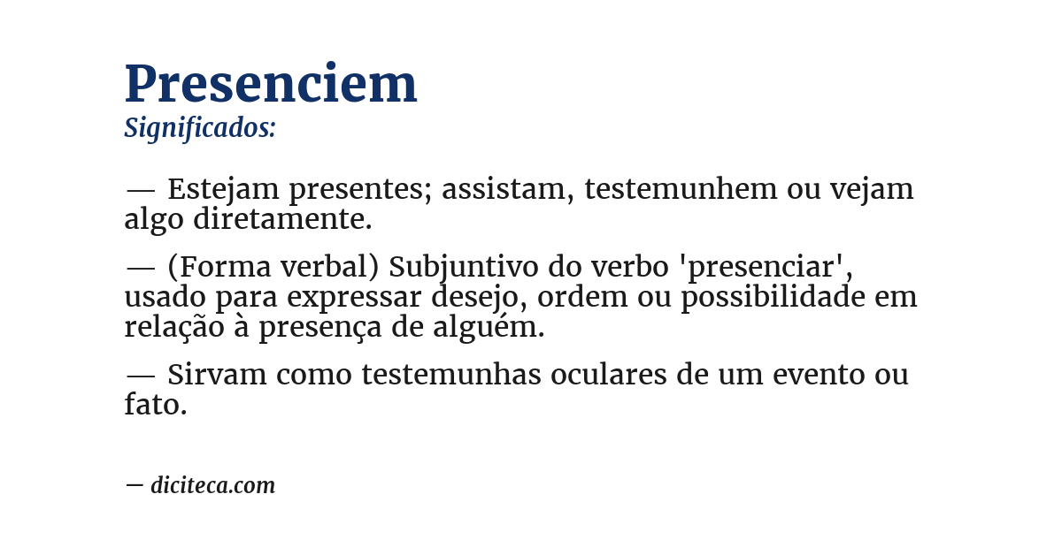 Significado de presenciem