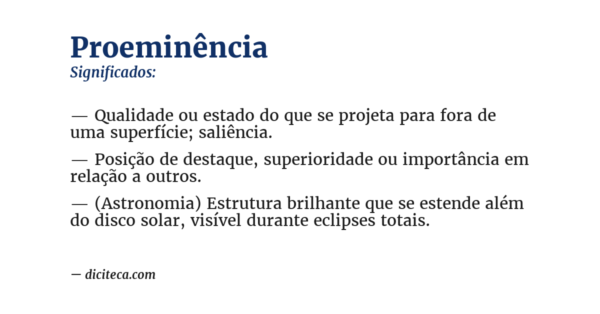 Significado de proeminência
