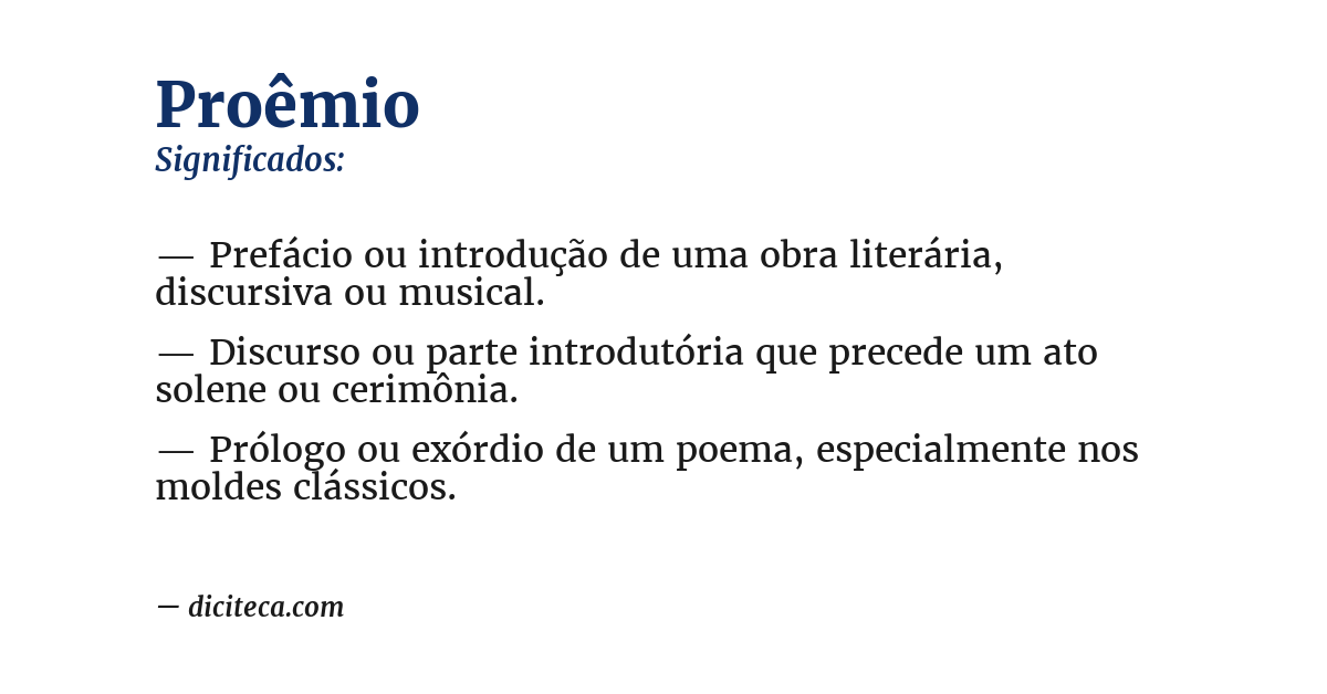 Significado de proêmio