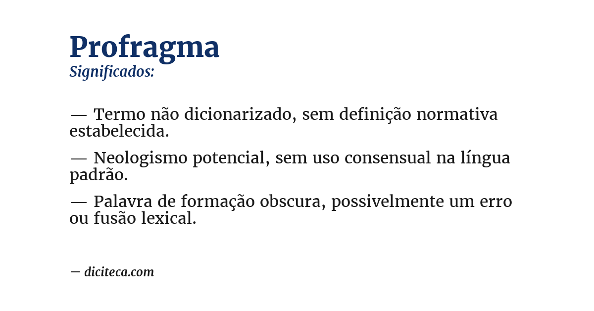 Significado de profragma