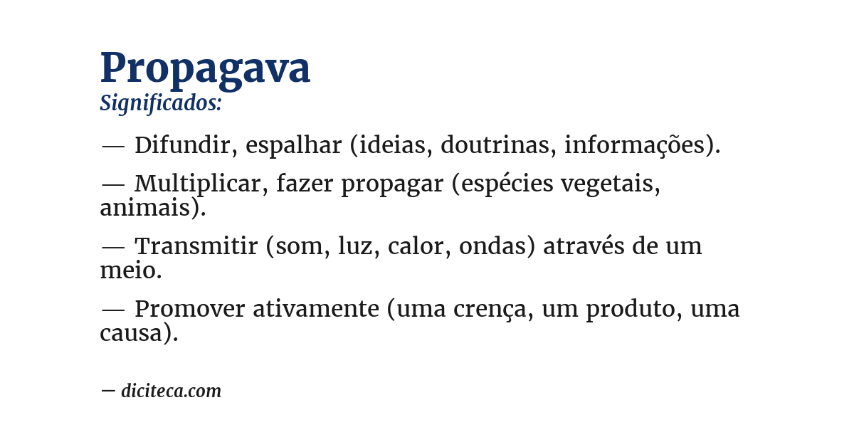 Significado de propagava