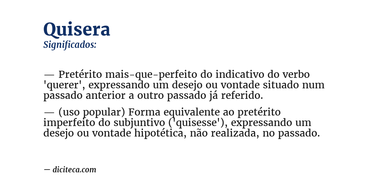 Significado de quisera
