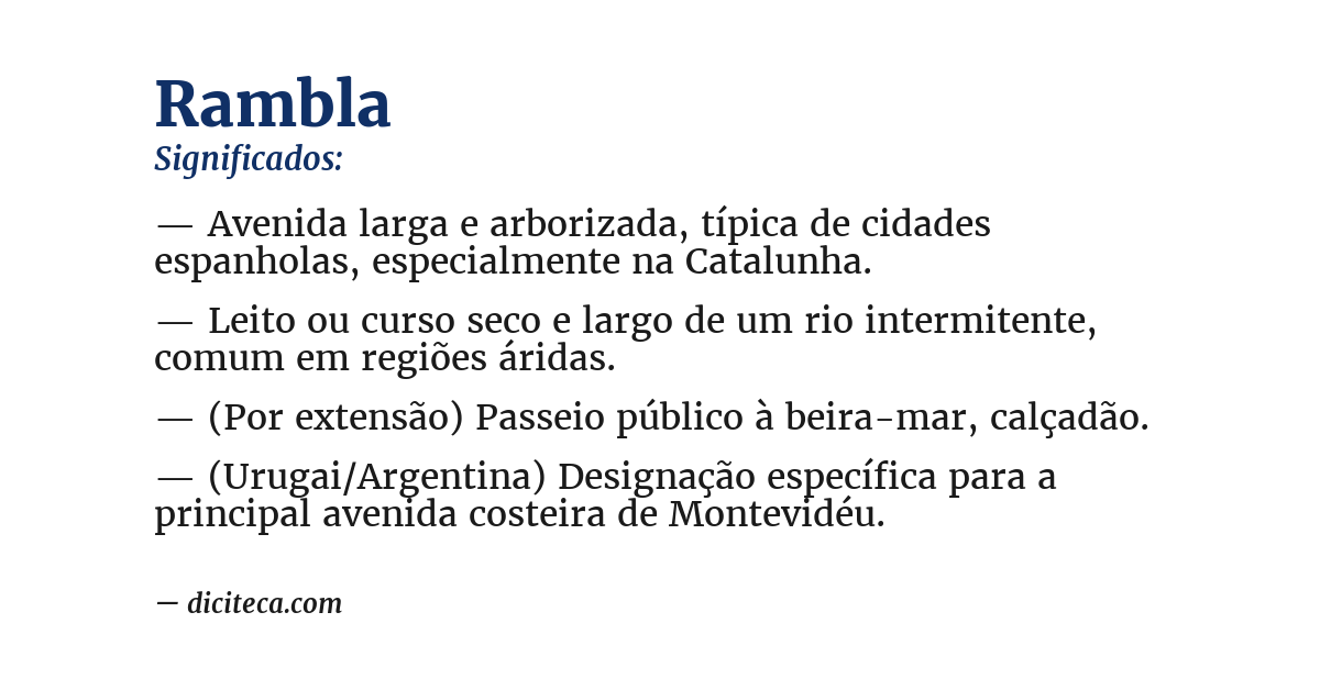 Significado de rambla