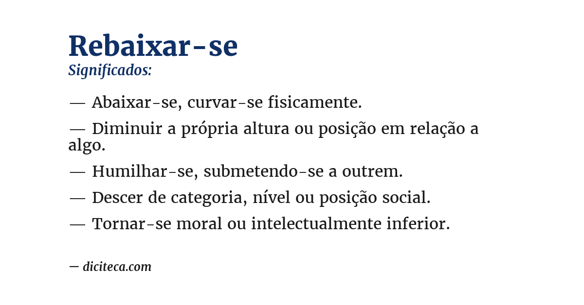 Significado de rebaixar-se